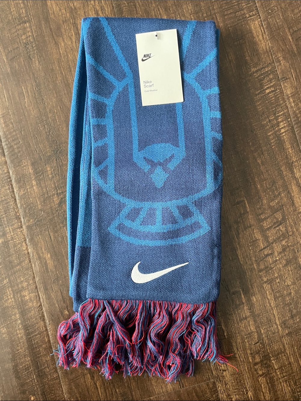 Nike Blue Graphic Knit Scarf with White Swoosh Team USA NWT